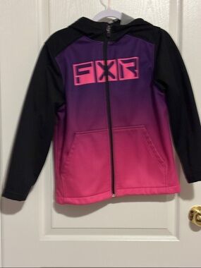 FXR Kids' Black to Pink Gradient Zip Hoodie